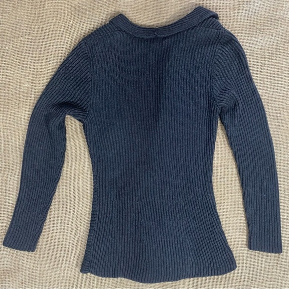 Lauren by Ralph Lauren Double Breasted Button Closure Cardigan, Sz M, Dark Grey - Picture 6 of 7